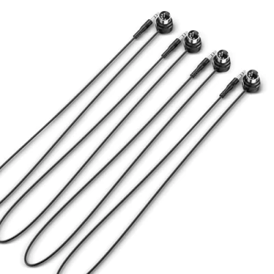 Image of CME TRS MIDI Cable 4 Pack Straight Type A (3.5mm 1/8) to Angled 5 pin DIN, 2FT / 60CM Perfect for compact spaces and patching
