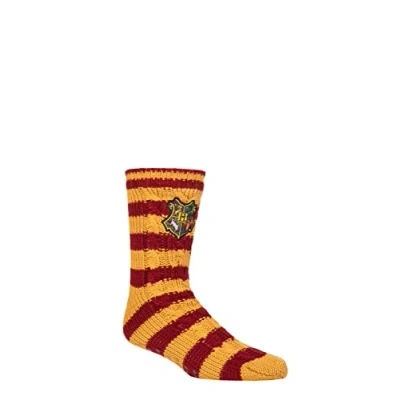 Image of Mens and Women&#039;s 1 Pair SOCKSHOP Harry Potter Chunky Cable Lined Slipper Socks Assorted 6 11