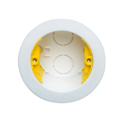 Image of Appleby Circular Dry Lining Box White And Yellow 32mm Sb639