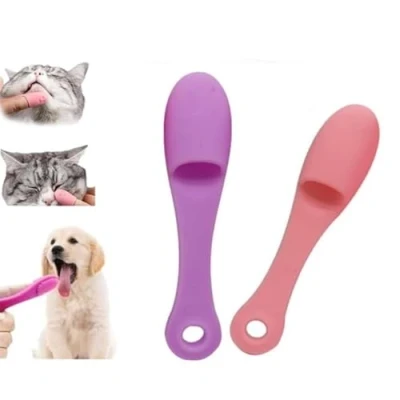 Image of Silicone Scrubber for Cats Chin Cleaner,Cat Finger Toothbrush,Cat Pet Toothbrush, Cat Brush Dental Care,Finger Brushes Suitable Puppies and (A 2pcs)