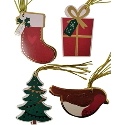 Image of 20 Luxury Christmas Shaped Gift Tags Present