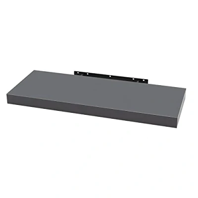 Image of WOLTU Floating Shelves, Dark Grey Rustic Shelves for Wall with Strong Bracket,Ideal Home Decor Accessories Bedroom,Living Room,Office,Bathroom,Kitchen,Wood,80 cm RG9318dgr