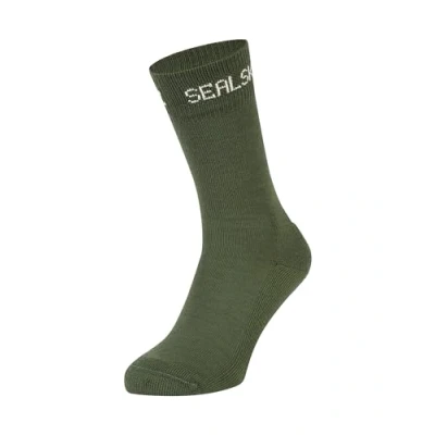 Image of SEALSKINZ Unisex Suffield Solo Merino Sock, Olive, M EU
