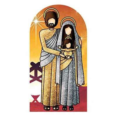 Image of Holy Religious Sacred Family Adult Stand in Size Cardboard Cutout, cardboard, Multi Colour, 174 x 93 cm