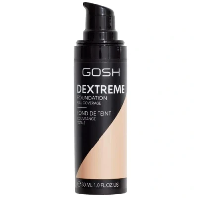 Image of GOSH Dextreme Full coverage Foundation 30ml I liquid, moisturising make up for a flawless complexion vegan face with high cover pimples and dark circles 002 Ivory