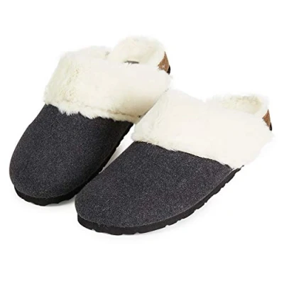 Image of Ladies Mule Slippers DUN95 (5 UK, Charcoal)