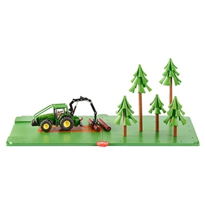 Image of siku 5605, Forestry Set with Tractor, 2 base plates and 5 trees, Plastic/Metal, Green, Multifunctional