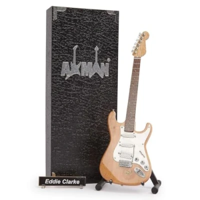 Image of Eddie Clarke (Motörhead) Miniature Guitar Replica Music Gifts Handmade Ornamental 1/4 Scale Includes a Display Box, Name Tag and Stand