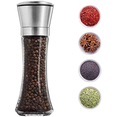 Image of Yugefom Salt and Pepper Grinder Cute Stainless Steel Mill with Adjustable Coarseness Top Shakers (T1)
