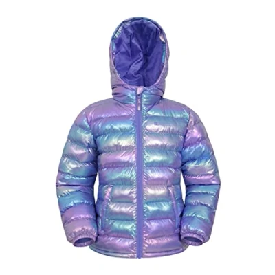 Image of Mountain Warehouse Seasons Padded Kids Jacket Water Resistant &amp; Lightweight Insulated Rain Coat for Boys Girls Great Autumn Winter, School or Travelling Mermaid Size 3 4 Years
