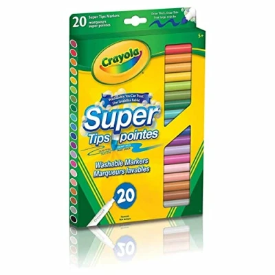 Image of Crayola 588106 Washable Super Tips Markers, Assorted, 20/Set
