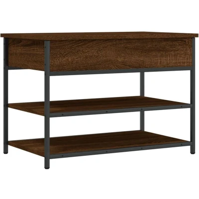 Image of vidaXL Shoe Bench Brown Oak 70x42.5x50 cm Engineered Wood