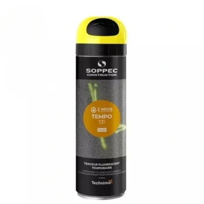 Image of Soppec Yellow Tempo TP Temporary Short Term Marking Survey Spray Paint 500ml