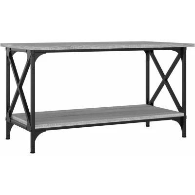 Image of vidaXL Coffee Table Grey Sonoma 80x45x45 cm Engineered Wood and Iron