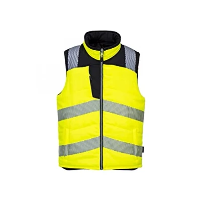 Image of Portwest PW3 Hi Vis Reversible Bodywarmer, Size: L, Colour: Yellow/Black, PW374YBRL