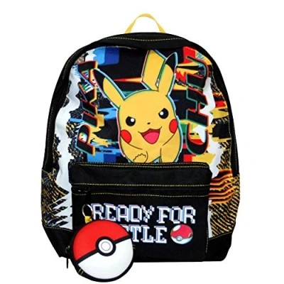 Image of School Backpack 40 x 32 15 cm Pokemon Pikachu Black Children Bag