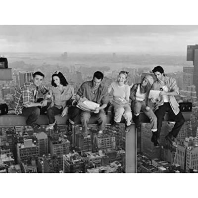 Image of Friends &quot;Lunch On A Skyscraper&quot; Canvas Print, Cotton, Multi Colour, 3.20 x 60.00 80.00 cm
