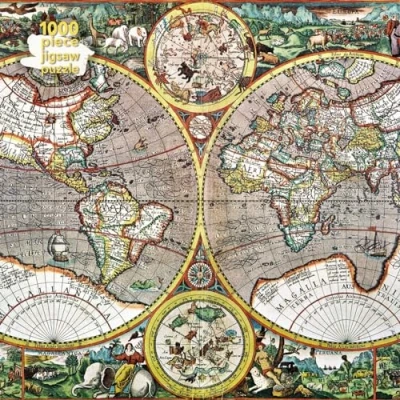 Image of Adult Jigsaw Puzzle Pieter Van Den Keere: Antique Map of the World: 1000 Piece Puzzles