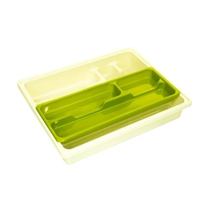 Image of Whitefurze Adjustable Drawer Organiser, Cream