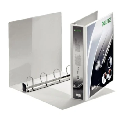 Image of Leitz Softclick Presentation Ring Binder PVC 4 D 40mm Capacity A4 White Ref 42030001 [Pack of 4]