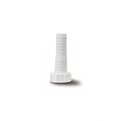 Image of Polypipe Trap Straight Hose Pipe Connector Threaded Nut White 1 Inch BSP WT62