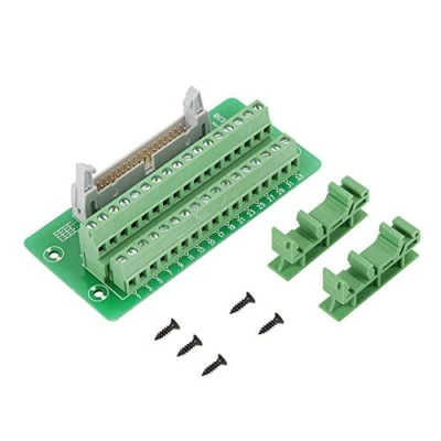 Image of Male Header Breakout Board Module, IDC34P 34Pin Bracket PLC Interface Terminal Block Connector