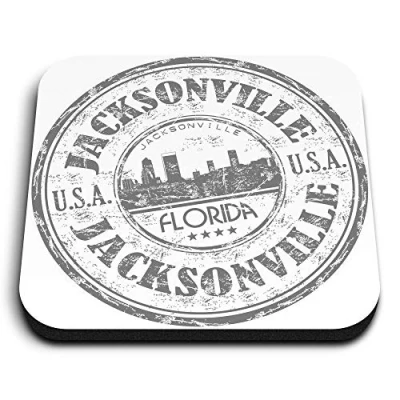 Image of 1 x Square MDF Fridge Magnet Jacksonville Florida USA Travel 40467