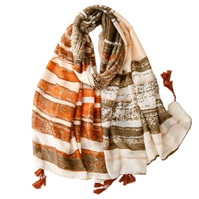 Image of FAIRYGATE Tassel Scarf Green Scarfs for Women Travel Beach Cover Up Sarongs Shawl Wrap Accessorize Ladies Scarves 32226