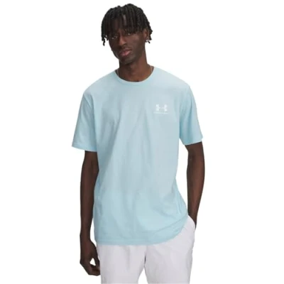 Image of Under Armour Mens UA Left Chest Logo Short Sleeve Stream/White XXL