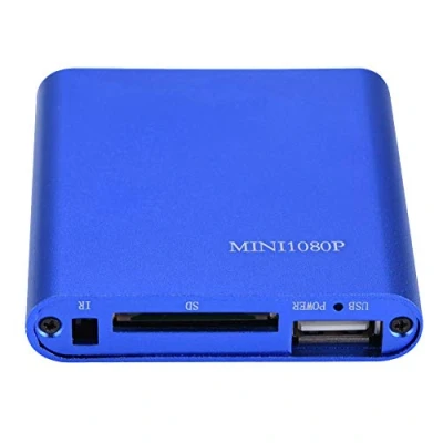 Image of Bewinner Portable Digital Media Player Mini HD Stereo Sound &amp; 1080P Video HDMI/AV Output Center for TV, SD/SDHC Reader, USB Devices Support 32GB SD/MMC Card(Blue UK)