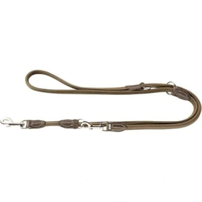 Image of HUNTER Round and Soft Hunting Adjustable Dog Leash Leather Durable Lead 1.0 x 200 cm Olive