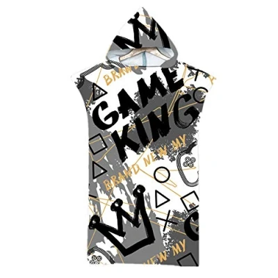 Image of Adults Hooded Towel Poncho,Changing Robe Towel, Men Teen Boy Beach Poncho, for Holidays, Swimming, Surfing, Beach, Bathing, Travel Microfibre Swim Towels (gray)