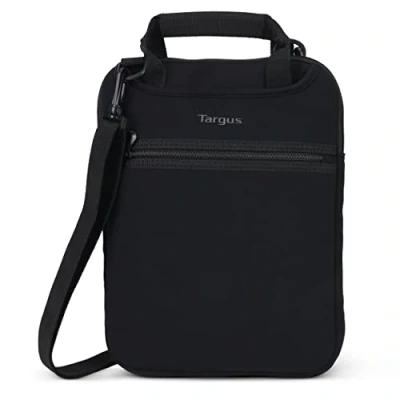 Image of Targus 11.6 12 inch Laptop Case Vertical Messenger Bag or Tablet Carrying Travel with Hideaway Handles, Cross Shoulder Strap Convertible Sleeve/Shoulder Design, Black (TSS912)