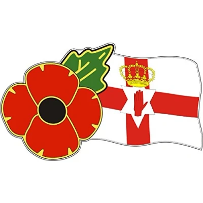 Image of Pinhead POPPY DAY STICKER WITH AND ULSTER FLAG Ideal for cars, tablets, laptops, phones, scooters... (Large)
