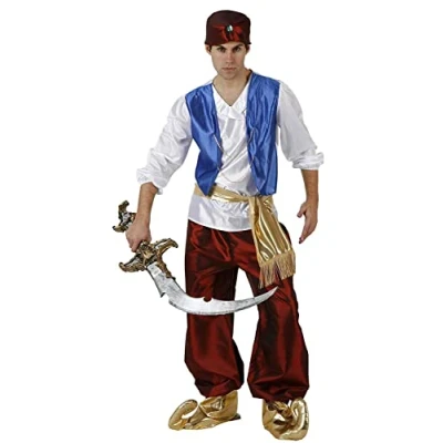 Image of Atosa Halloween 96909 Costume Arabian Prince Man M L Red Carnival, Men