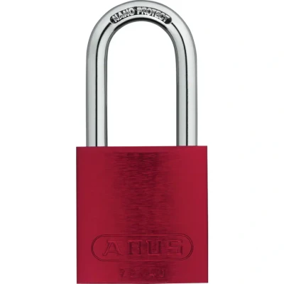 Image of ABUS padlock 72/40HB40 with high shackle lightweight titanium material corrosion protection including 2 keys security level 6 red