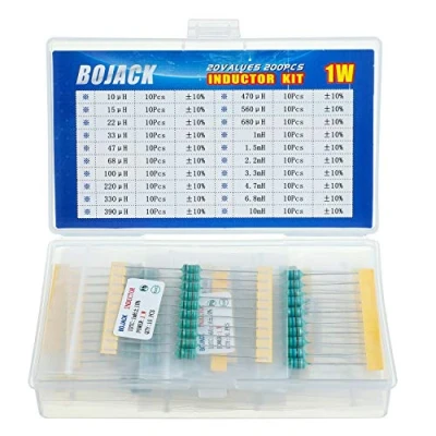 Image of BOJACK 20 Values 200 Pcs Inductor 10 uH to mH 1 W Color Ring Watt Assortment Kit