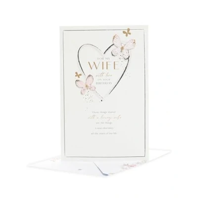 Image of UK Greetings Birthday Card for Wife Butterflies Design