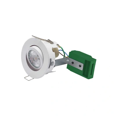 Image of Open Back Centre Tilt GU10 Downlight Matt White Bell Lighting Firestay Protector