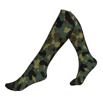 Image of JEJEA Camouflage Pattern Print Compression Socks For Women Men, Nurse Socks, Supports Running Sports