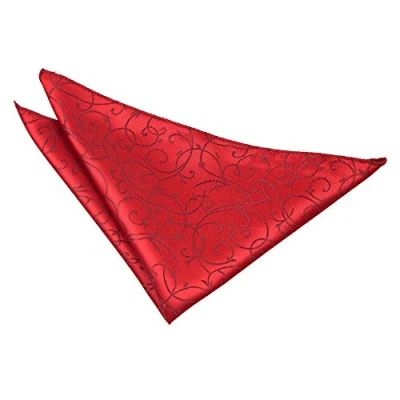 Image of DQT Men Red Solid Plain Stripe Floral Paisley Polka Dot Pocket Square Swirl Burgundy