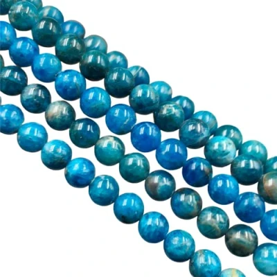 Image of AAA Natural Neon Apatite Gemstone 8mm Round Plain Beads 15&quot; Long Strand, for Jewelry Making, Beads, Use