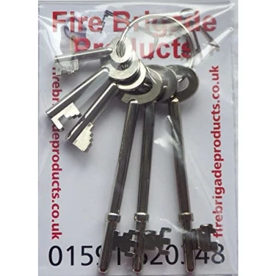 Image of Fire Brigade PRODUCTS Set of 6 Keys Comprises FB1K FB2K FB4K FB1PK FB11PK FB14PK Keys, Silver