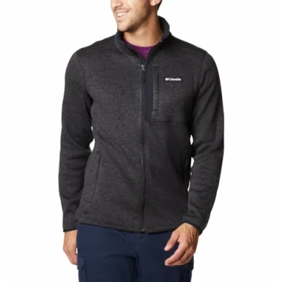 Image of Columbia Sweater WEATHER FULL ZIP Fleece jacket, Men&#039;s, Size: XL, Black heather
