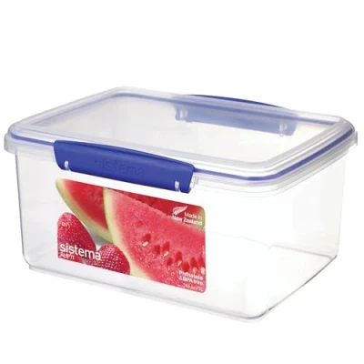 Image of Sistema KLIP IT Food Storage Container 3 L Stackable Prep with Airtight Lids BPA Free Blue Clips 1 Count