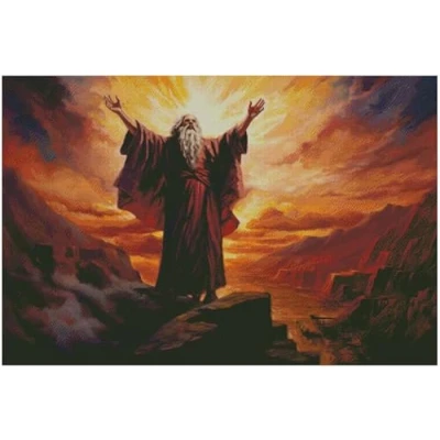 Image of Super Big, Moses (1) Counted Cotton Cross Stitch,100% Cotton,14count,400x266stitch, 72x47cm Moses, theGenesis World Stitch kit
