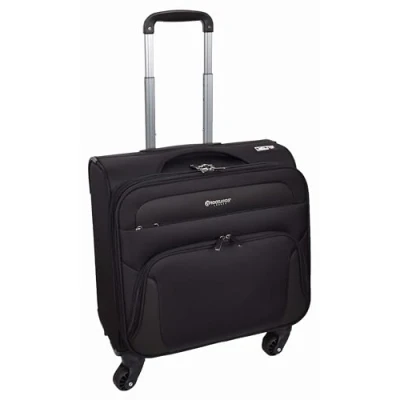 Image of House Of Leather Business Organiser Office Travel Pilot Case 4 Wheeled Trolley Cabin Bag Chester