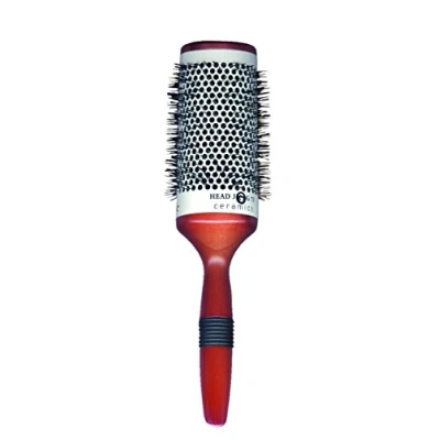 Image of Head Jog 73. 63mm Ceramic Wooden Radial Round Brush. Styling &amp; Volumising Hair Tool With Nylon Bristle Vented, Barrel For Smooth Shine. Versatile