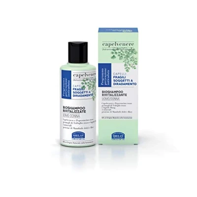 Image of Helan Capelvenere Revitalising, Professional Shampoo for Dry, Brittle Hair with Sweet Almond Oil &amp; Minerals, Gentle Vegan Care Loss Treatment Women Made in Italy Shampoos, 200 ml