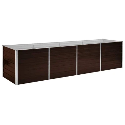 Image of vidaXL Garden Raised Bed Brown 320x80x77 cm Galvanised Steel